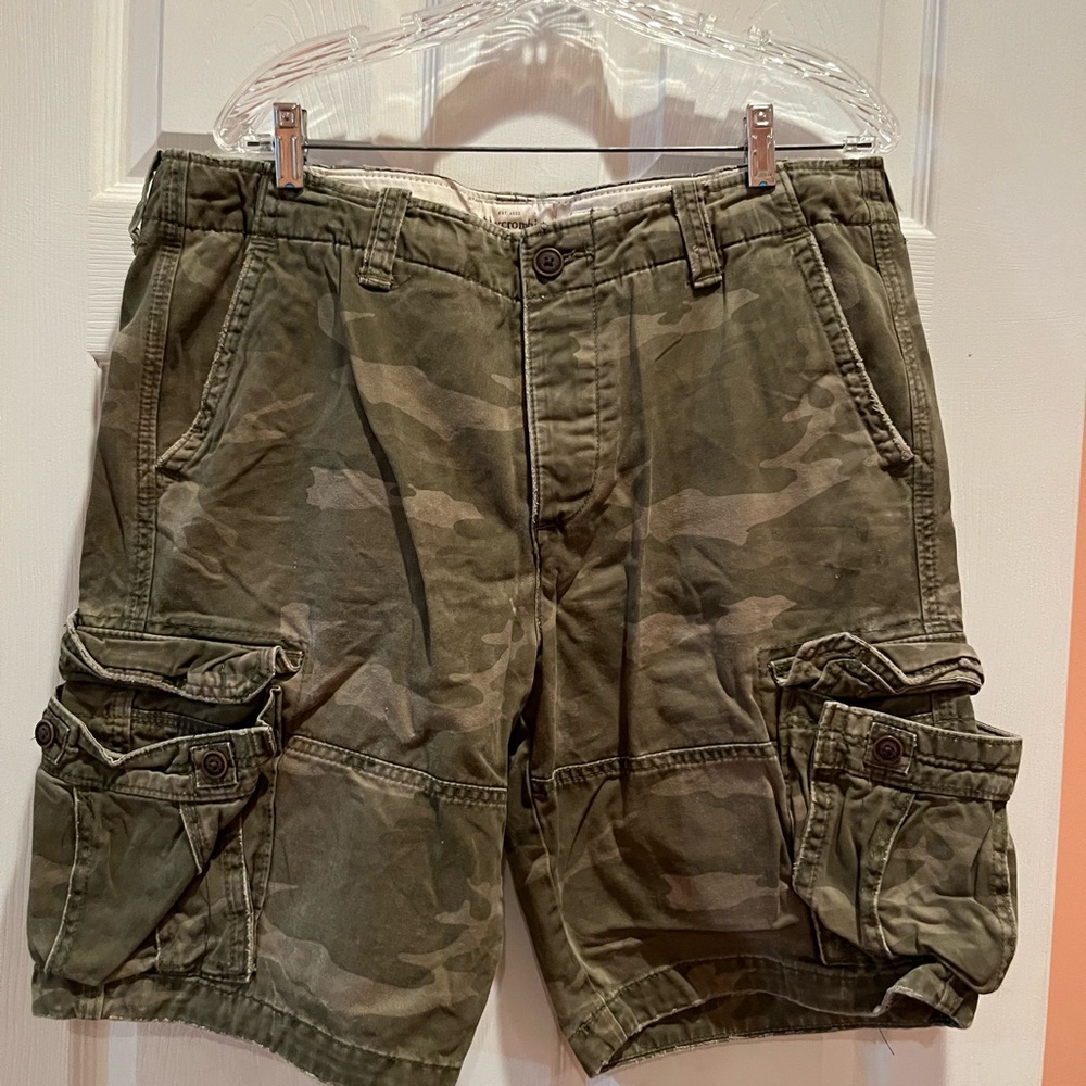 Abercrombie & Fitch Green Cargo Shorts Utility Style